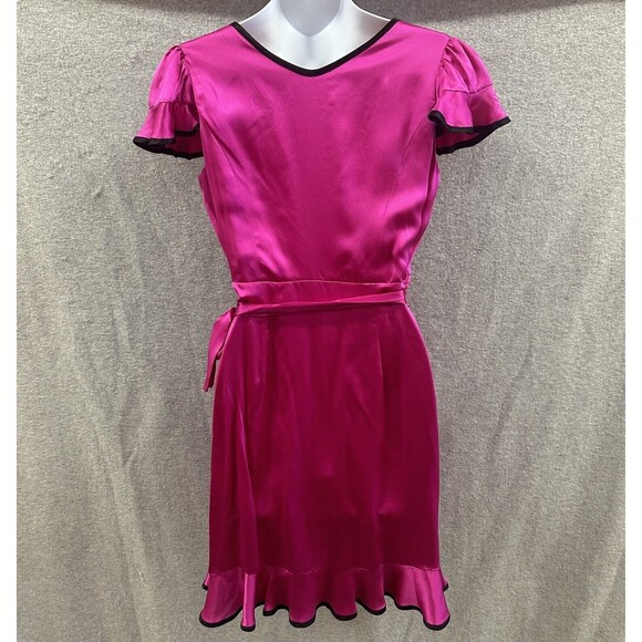Elegant Pink Wrap Dress - Picture 6 of 14
